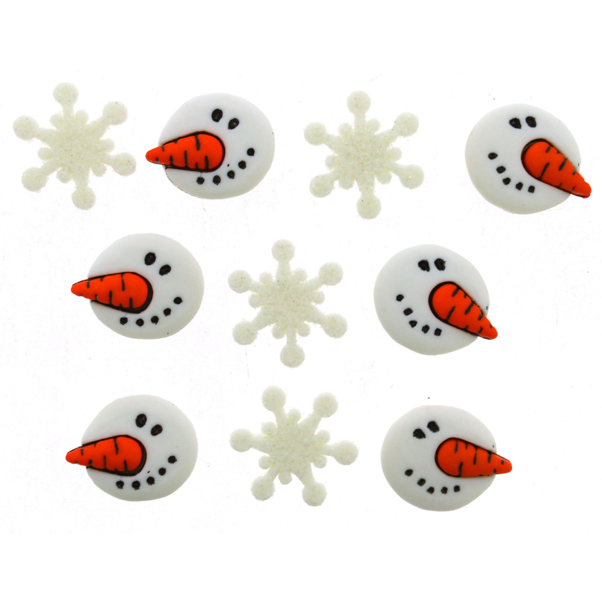 NIP Dress It Up Holiday Collection Building A Snowman Embellishment Buttons 