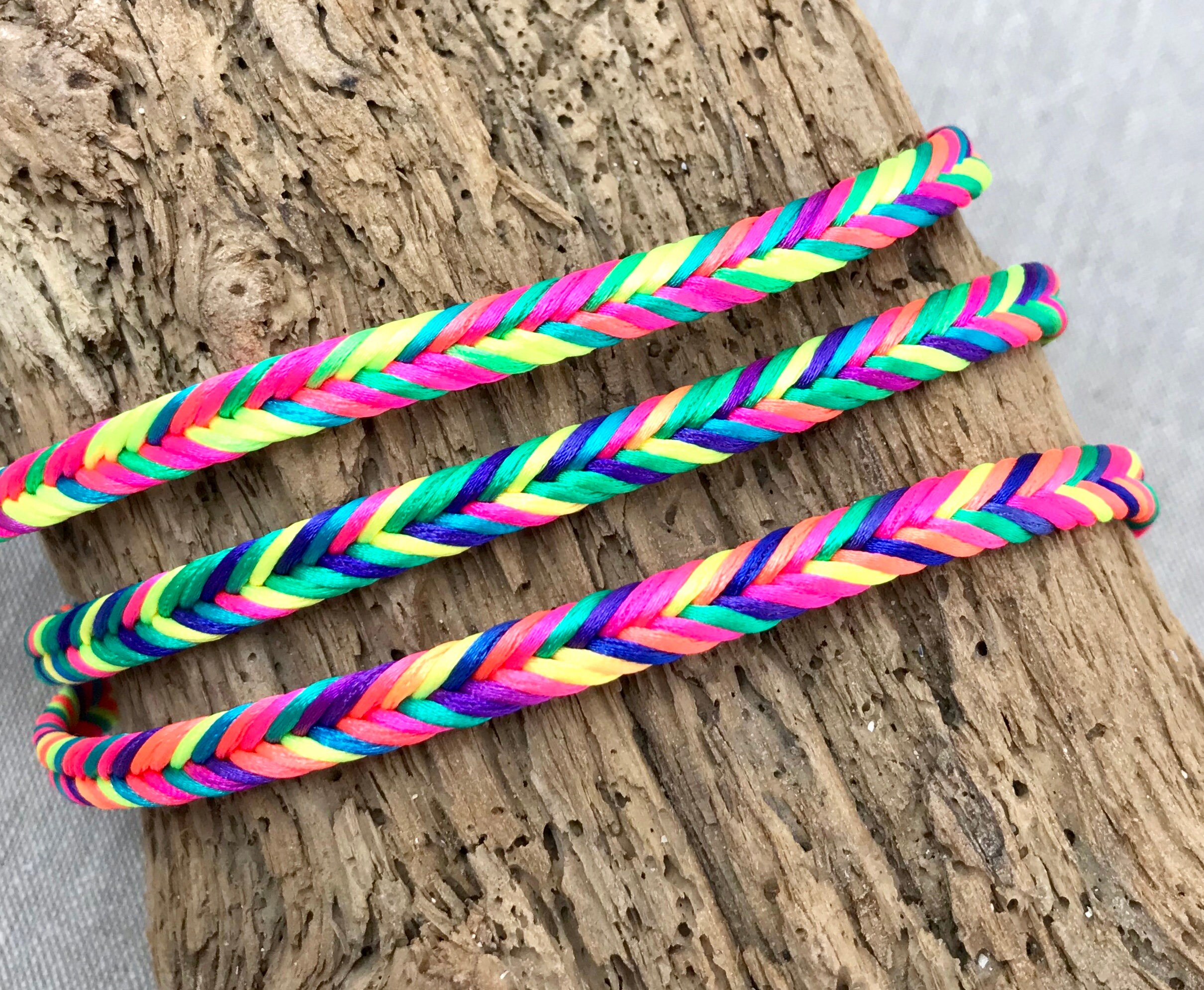 1/4 Rainbow Fishtail Braid LGBTQ Friendship Bracelet Etsy