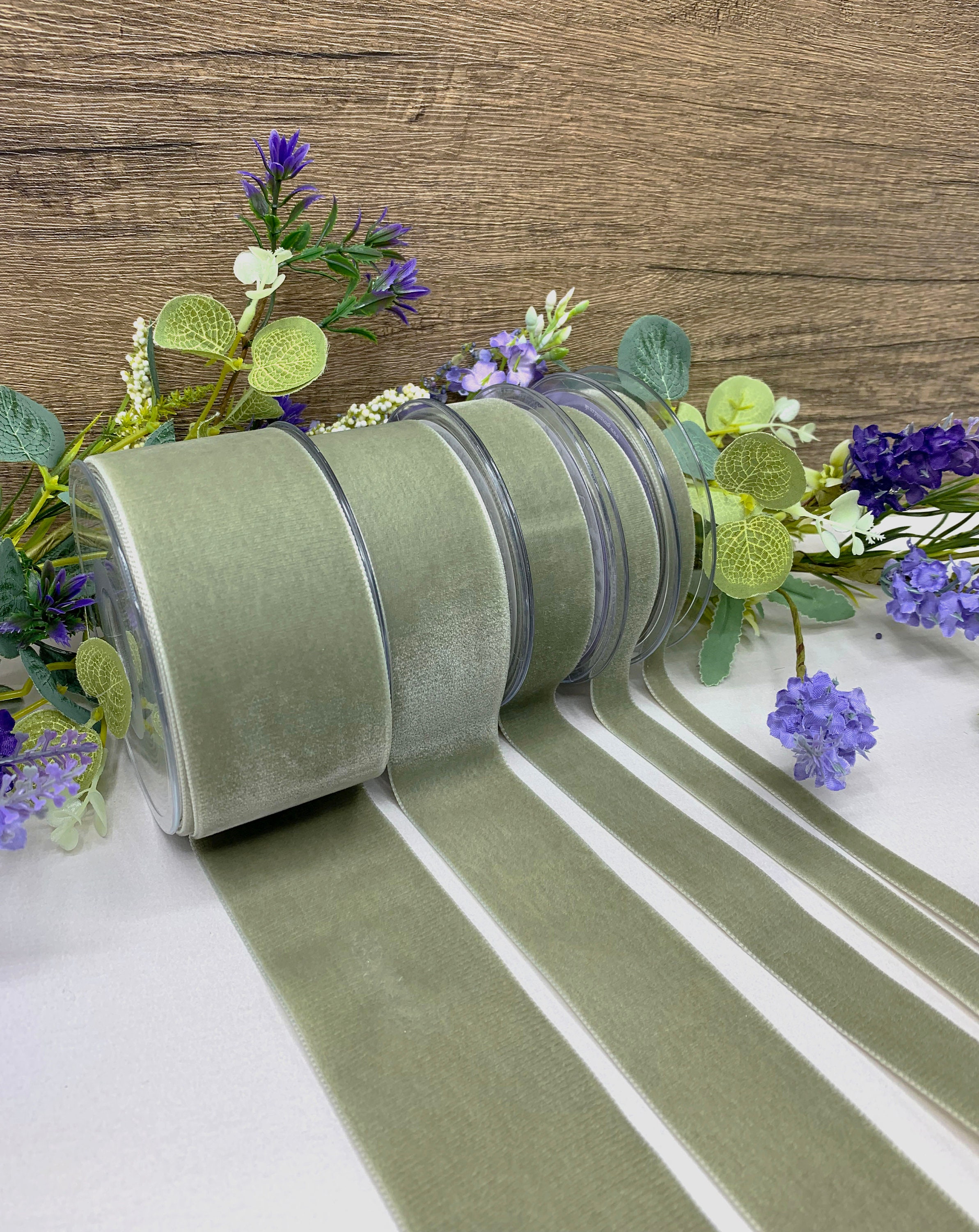 Sage Green Velvet Ribbon for Weddings Invites Flowers and - Etsy