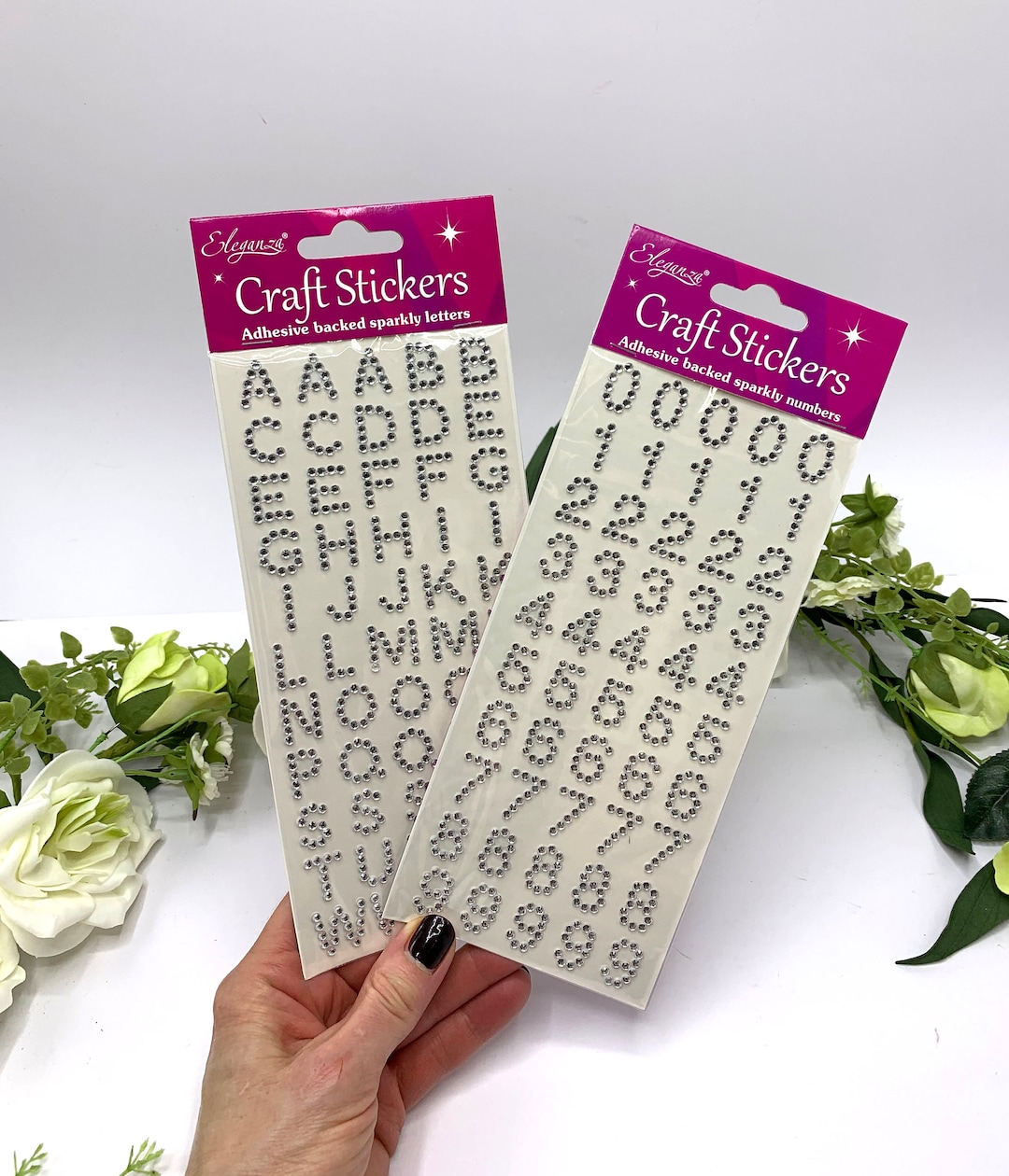 Adhesive Diamante Stickers, Peel off Diamante Letters or Numbers