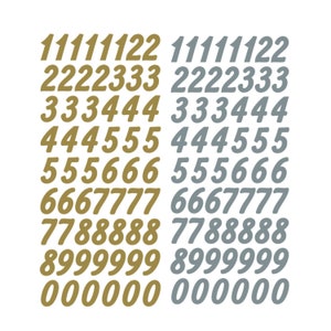 60 stickers met grote cijfers, verwijder verijdelde gouden of zilveren cijfers voor handgemaakte kaarten, plakboek, uitnodiging voor feest, briefpapier, 0,75 x 0,25 inch