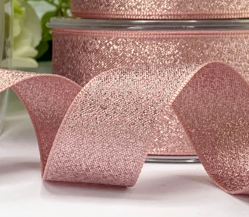 Rose Gold Ribbon Rustic Rose Gold Lame Trim 5 Widths From Etsy