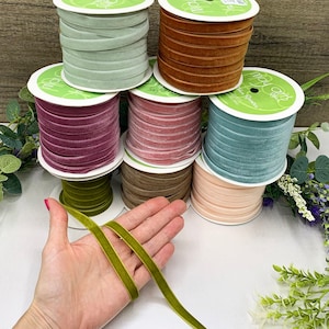Zacht fluwelen lint 3/8" voor huwelijksuitnodigingen, cadeauverpakkingen en dozen voor feestbedankjes, 8 kleuren - stappen van 2 m 3 m 5 m