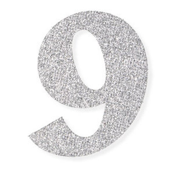 5pcs Number Stickers Mini Glitter Letter Stickers for Scrapbooking Home Decors, Silver