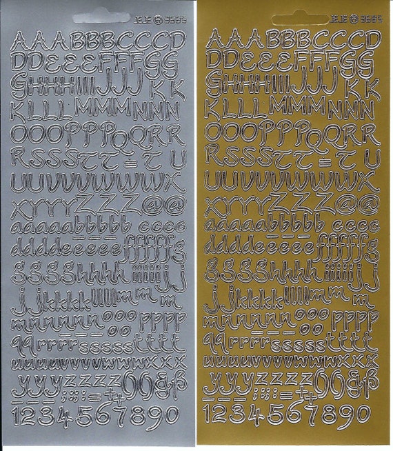 Gold Calligraphy Letter & Number Stickers, Hobby Lobby