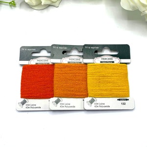 Oranje stopwol, gele hersteldraad voor gebreide kleding, sokken en accessoires, 15 m zichtbare hersteldraad - wol/polyamide