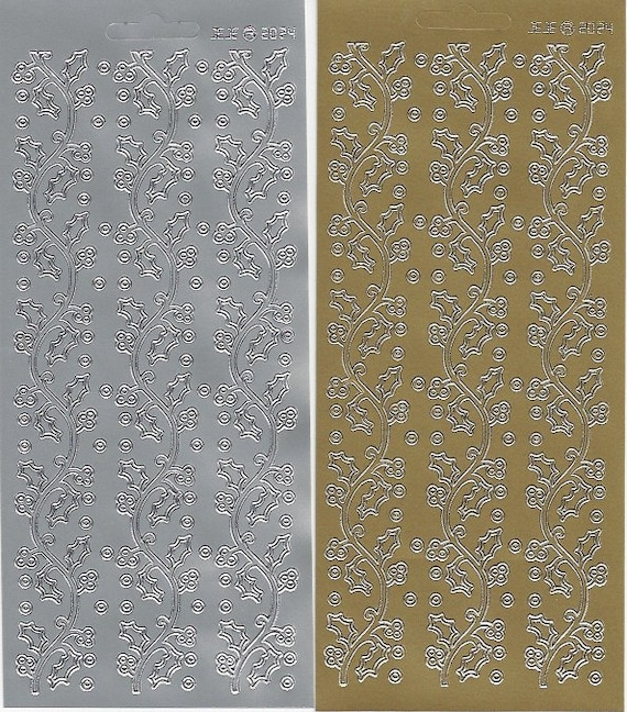 Gold Self Adhesive Borders Peel Off Stickers Sheet Card Embellishments Crafts