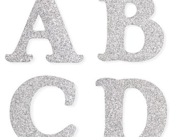 Silver Glitter Letter Stickers – 2" Peel Off Alphabet Stickers