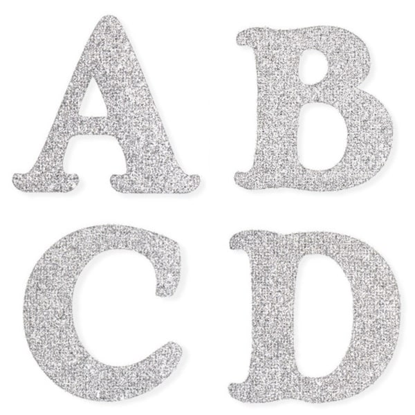 Silber Glitzer Buchstaben Aufkleber - Selbstklebende Peel Off Alphabet Buchstaben - 2 "Sparkly Leichte Großbuchstaben Aufkleber - Ballon Aufkleber