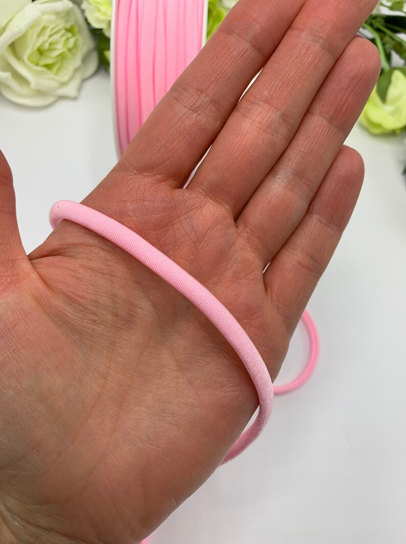 Pink spaghetti elastic for swimwear 5mm round elastic for Etsy