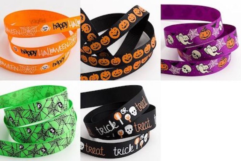5m Grosgrain Halloween Ribbon 5 Metre Reel