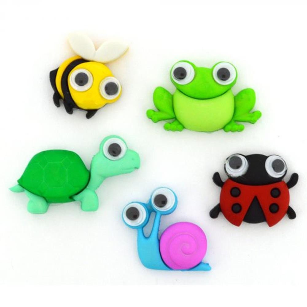 CARDMAKING//SEWING 5 BABY SAFARI JUNGLE ANIMAL THEMED NOVELTY CRAFT BUTTONS