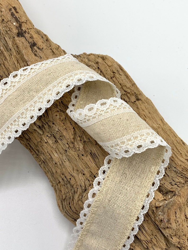 Weddi 5 Yard//Pièce À faire soi-même Fait à la main Tricot Coton Dentelle Ruban Beige et de couleur blanche
