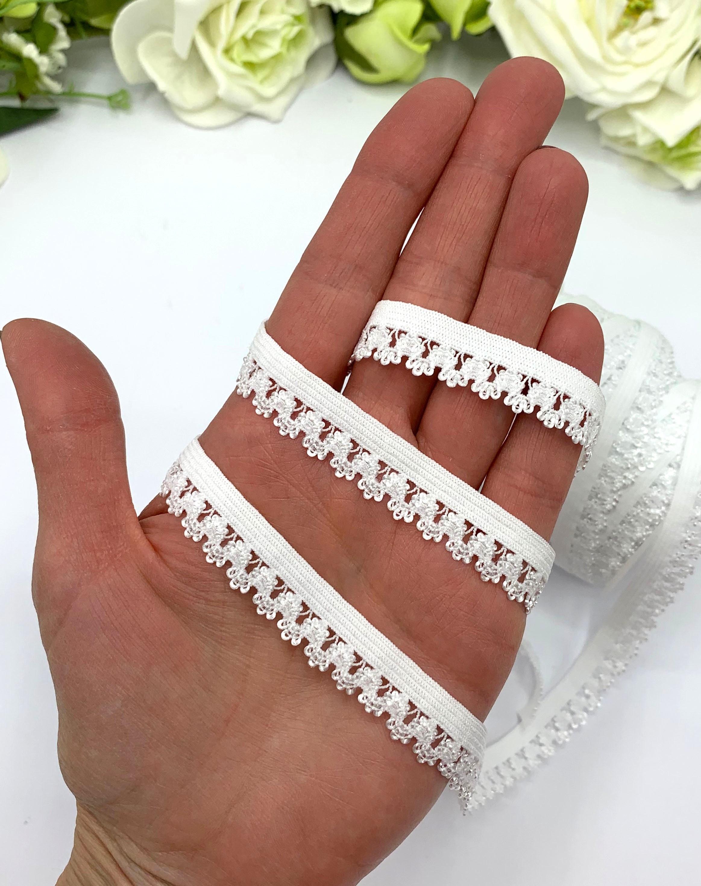12mm pretty lace edge elastic for lingerie fancy elasticated Etsy