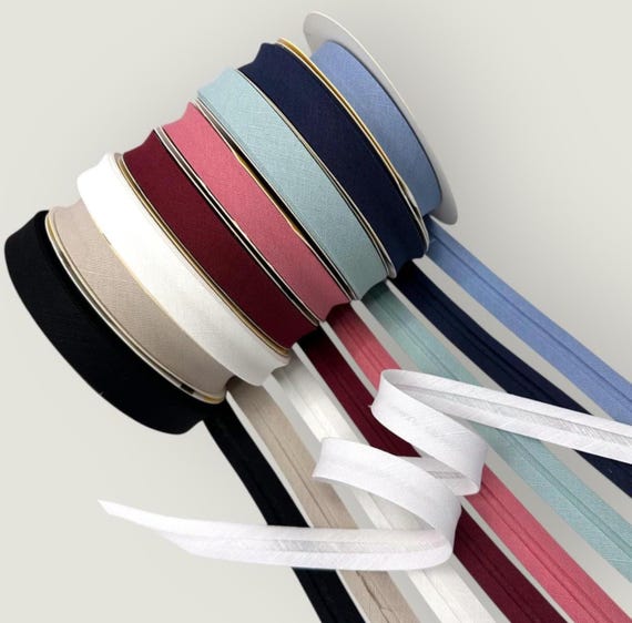 Biais Coton ME:NaMa - 10m X 40mm (plié) - Ruban Bordure Qualité Supérieure - Fabriqué En Belgique