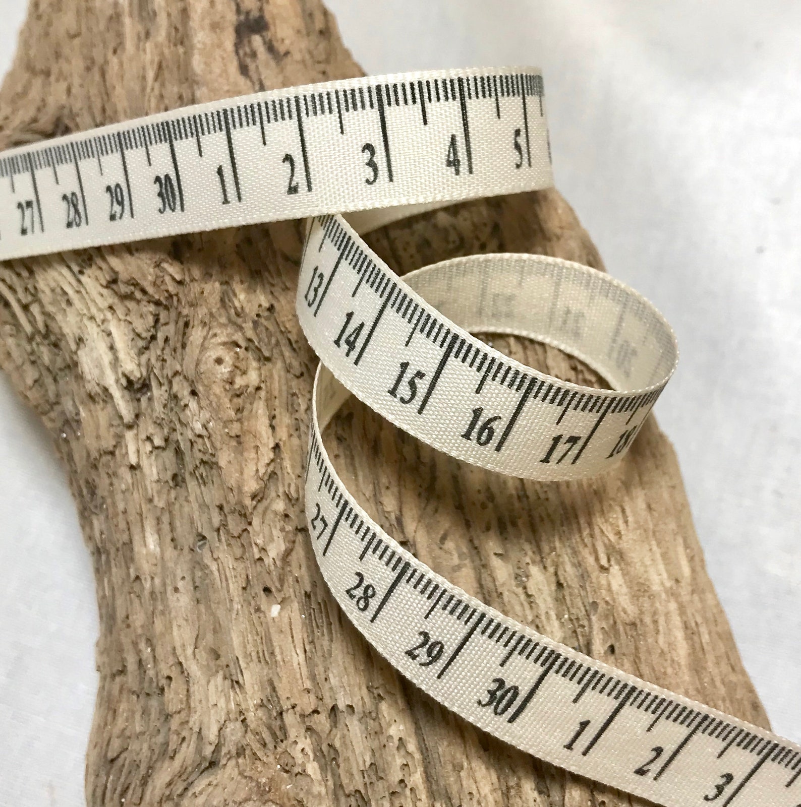 5/8 Measuring Tape Ribbon 15mm Natural Trim With Black Etsy