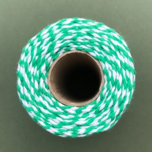 10m Length Bakers Twine, packaging string, eco friendly coloured cord for Christmas gift wrapping Emerald Green
