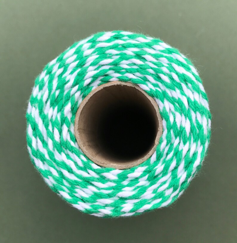 10m Length Bakers Twine, packaging string, eco friendly coloured cord for Christmas gift wrapping Emerald Green