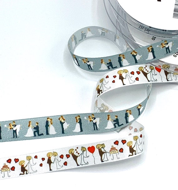 Wedding Ribbons Bride /& Groom 1m 3m Cake Trim Mr /& Mrs 5//8/" Gift Ribbon