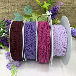 1/4 inch paarse gekrulde contourvlecht, smalle lichtgewicht bekleding voor poppenhuizen, naaien en woondecoratie - 4 kleuren