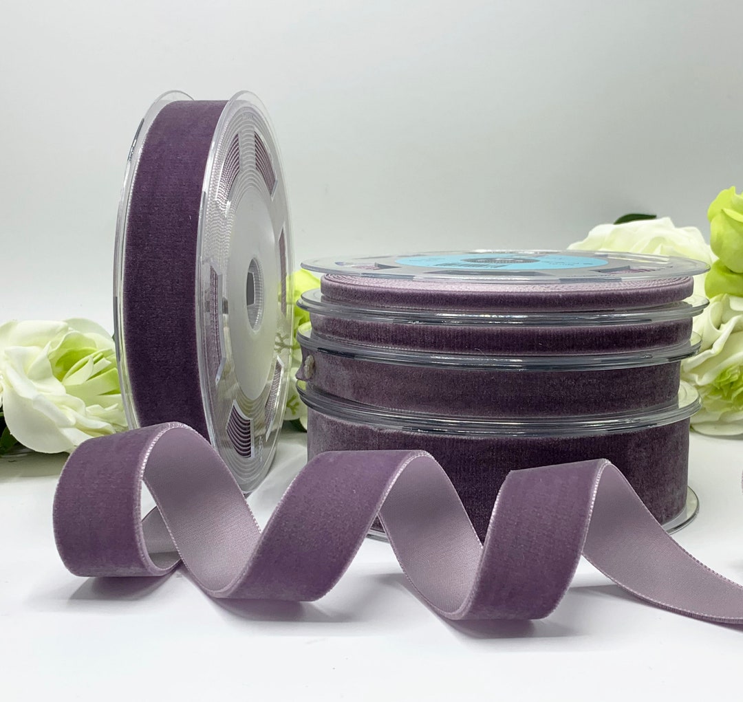 6mm/9mm/15mm Dark Purple Single Face Velvet Ribbon for Handmade