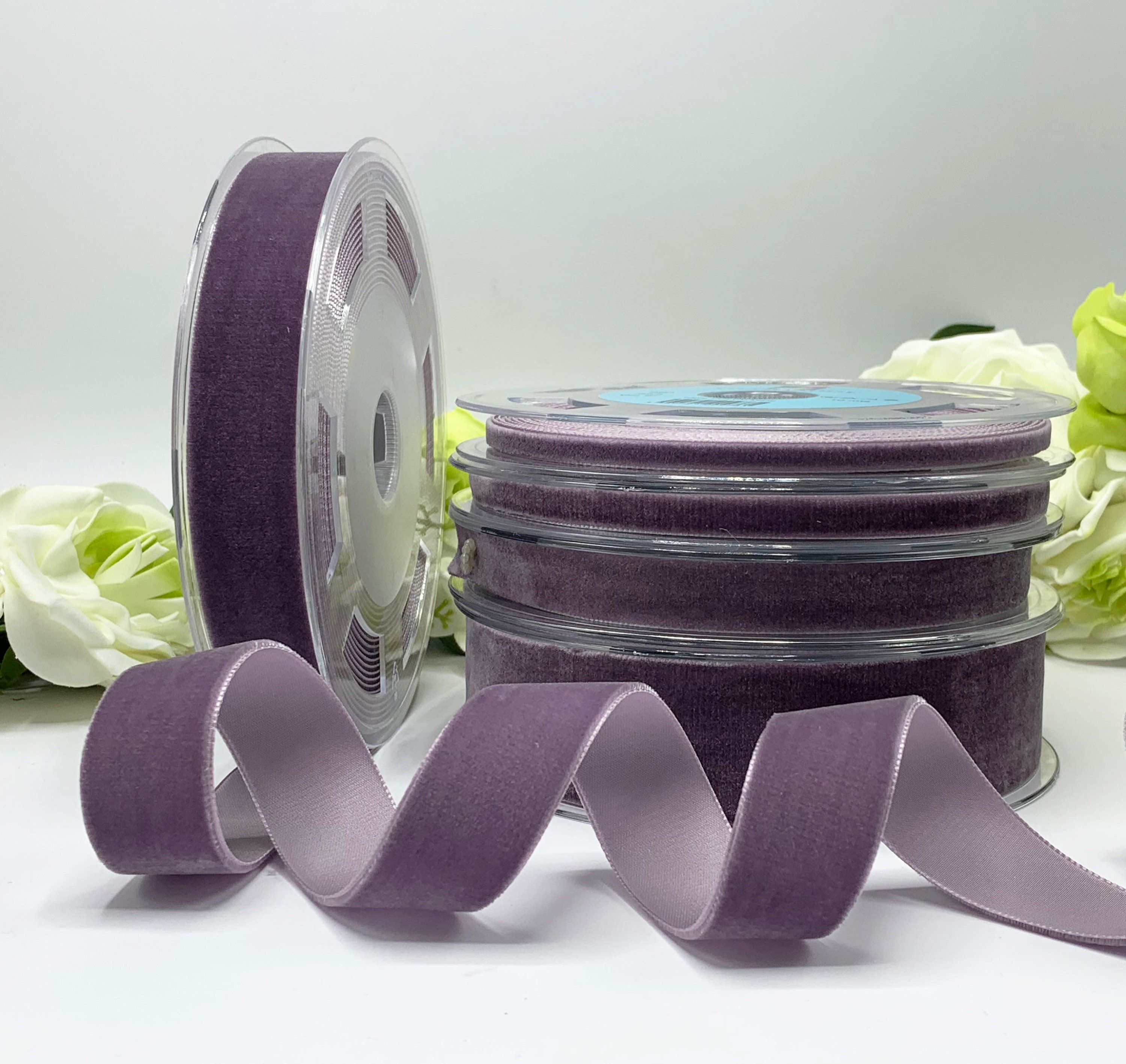 Dusty Lavender Velvet Ribbon, Purple Choker Velvet, Soft Lilac Velvet  Ribbon, 1/4 to 1 1/2 Widths, 1m to 10m Length Increments 