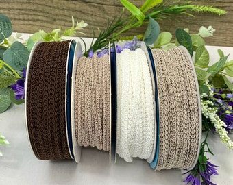 Brown Scrolled Gimp Braid Trim, 1/4 inch, Dollhouse Decor