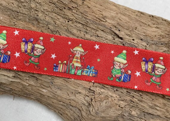 wide Santa Hats 1 2 5 10 metres Christmas Printed Grosgrain Ribbon 10mm 3//8/"