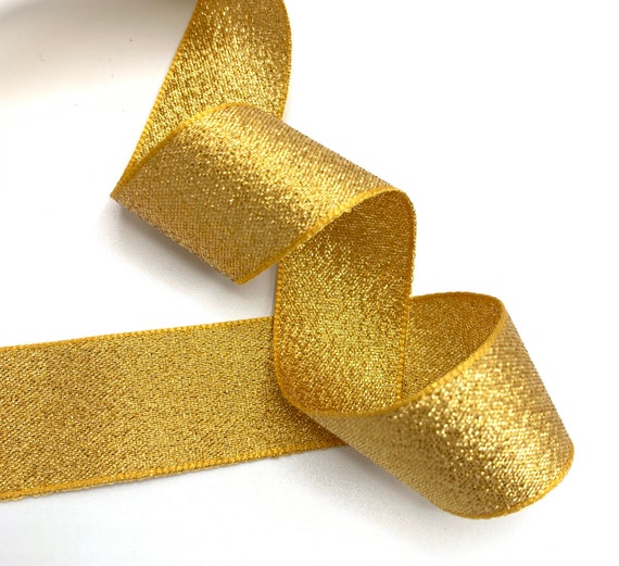 Heart Design Gold & Cream Ribbon 9mm x 20m - Favour This