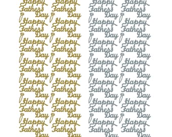 Pegatinas despegables de Feliz Día del Padre - doradas o plateadas