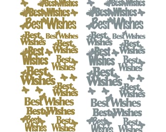 Pegatinas de deseos doradas o plateadas - Adornos para tarjetas de scrapbooking