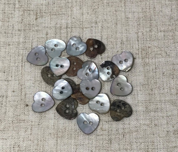 10mm Silver Glitter Heart Buttons in Assorted Pack Sizes 2 Hole Sew on Buttons