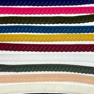 11mm pre folded picot edge lingerie binding elastic trim - lots of colours and lengths to choose from
