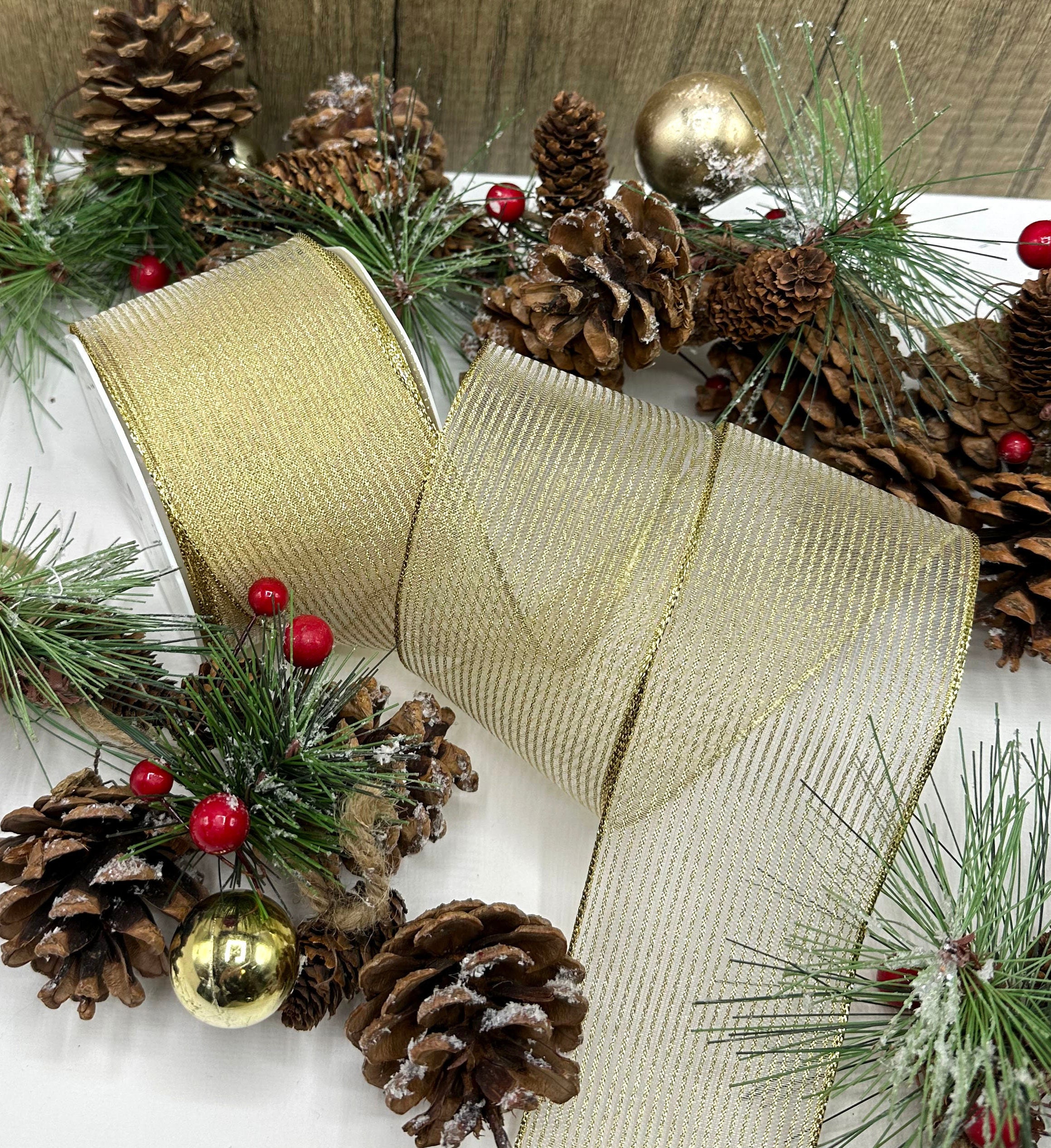 Luxury Kirkland Christmas and Seasonal Wired Ribbon Wire Edged Craft  Decoration 41 Designs available in 1 45 Metre Options 