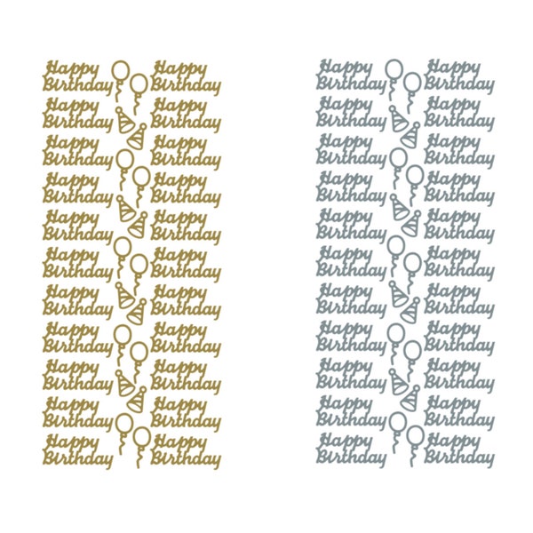 Happy Birthday Peel Off Stickers - Gold or Silver - Handmade Birthday Card Decoration - Scrapbook Stickers - Party Invitations - Stationery