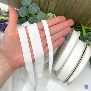Wit fluwelen lint, 3 breedtes: 9 mm 16 mm 22 mm, kerstfluwelen rand voor interieur, haarelastiekjes en cadeaus