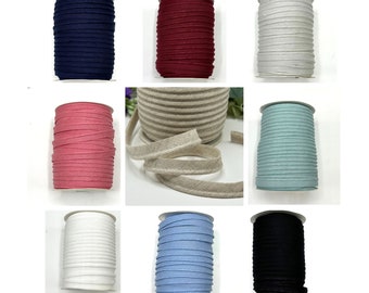 Flanged 10mm linen piping cord, 3mm cord 7mm insertion tape for cushions, bags and home decor seams, premium quality in 9 colours