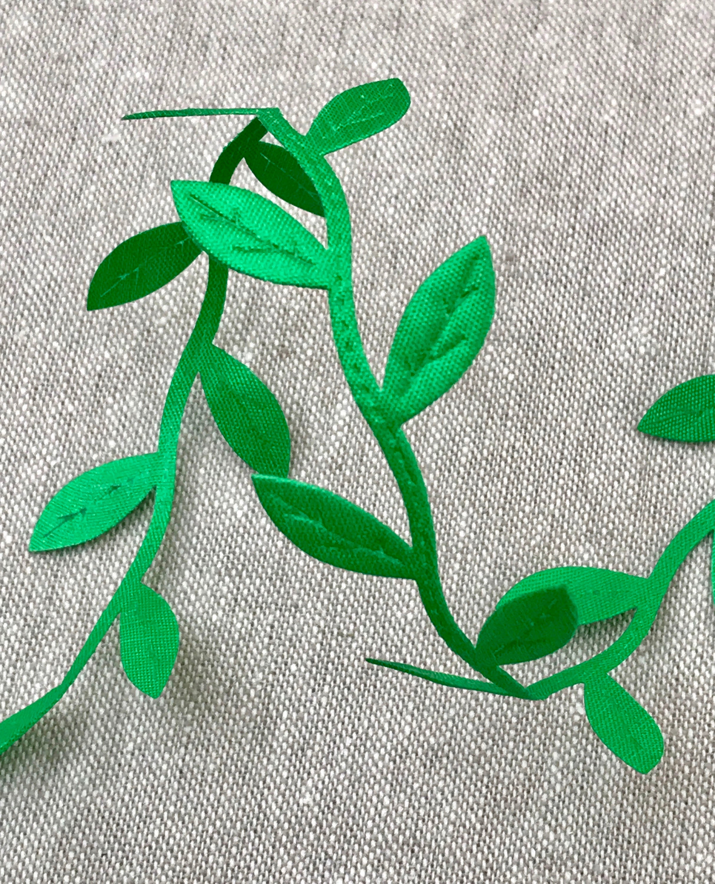 Green Leaf Cutout Ribbon - 1