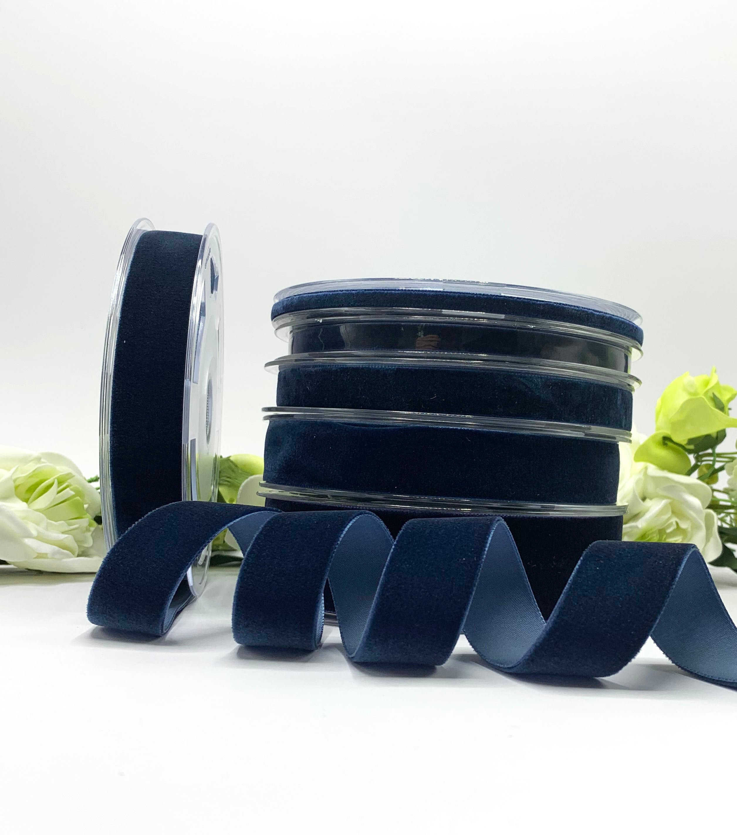 Dark blue velvet ribbon, navy blue choker velvet, wedding velvet, 0.2…
