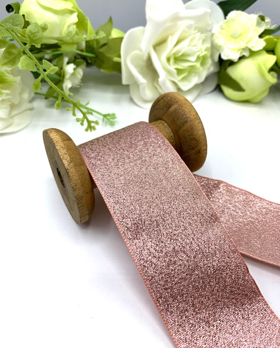 Buy Rose Gold Ribbon, Rustic Rose Gold Lame Trim, 5 Widths From Narrow to  Wide, Sold by the Metre or Roll, Wedding Stationery Online in India 