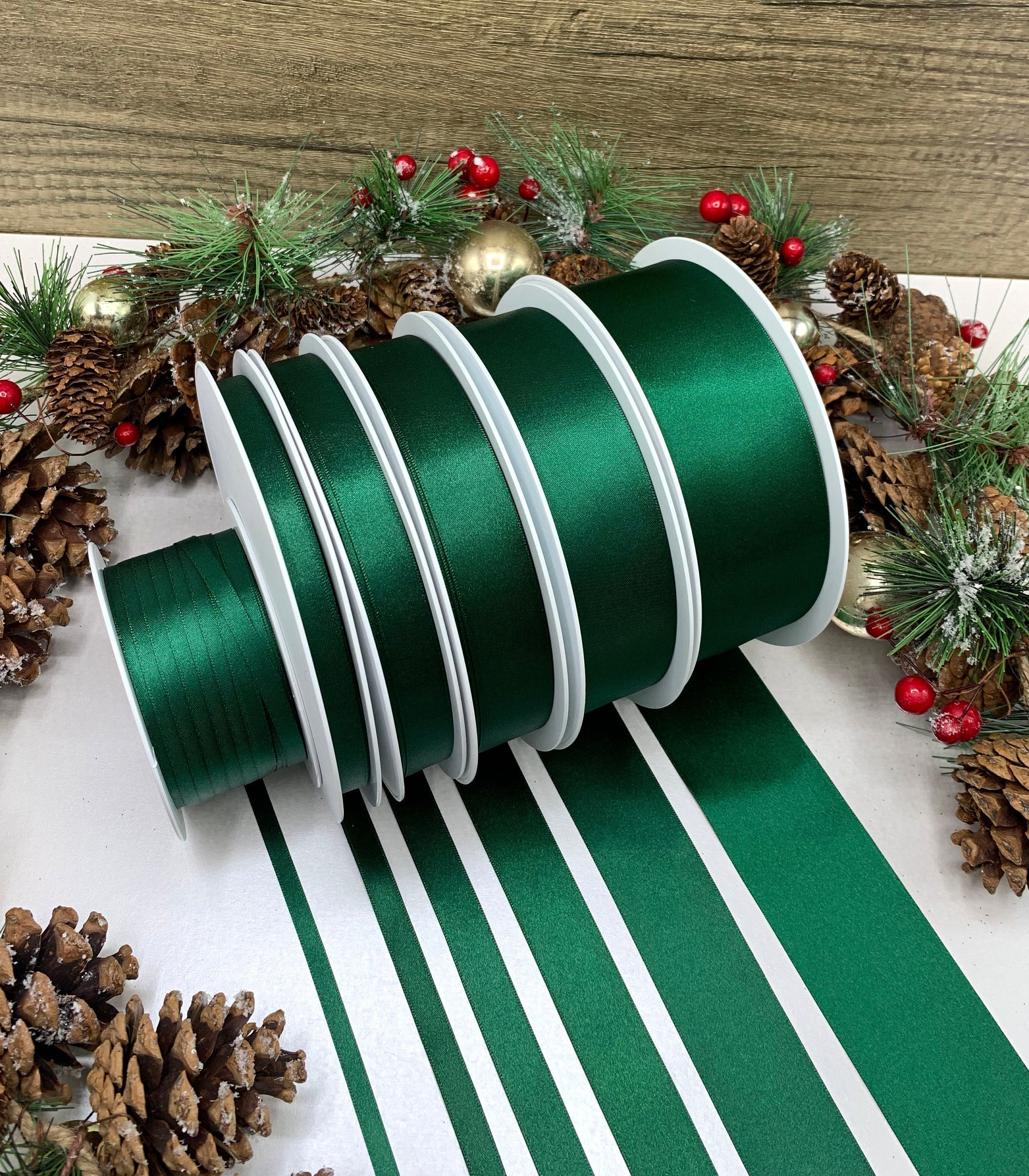 Bold Metallic Polyester Ribbon by the Yard Cotton Thick Material for  Christmas Decoration in Silver Gold Red Teal Red Pink Green -  Singapore