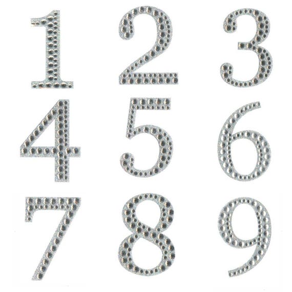 Self Adhesive Diamante Number Stickers Peel off Diamante Numbers