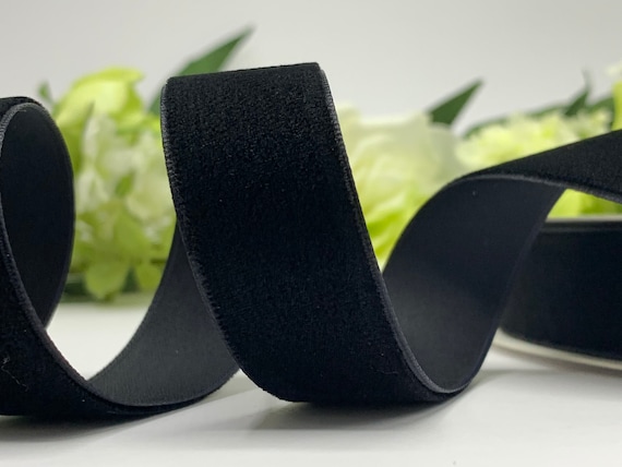 Black Velvet Ribbon Vintage from France 16mm