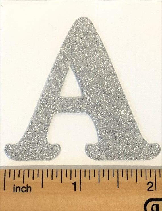 15mm Bold Silver Glitter Self Adhesive Alphabet Letters Craft Embellisment Ac01