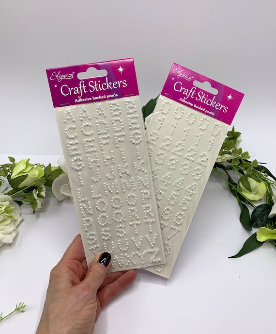 Eleganza Craft Stickers Adhesive Backed Pearls - Alphabet Eleganza Craft Stickers Adhesive Backed Pearls - Alphabet