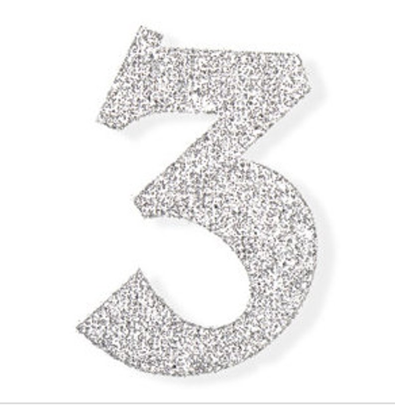 silver glitter number stickers self adhesive peel off etsy