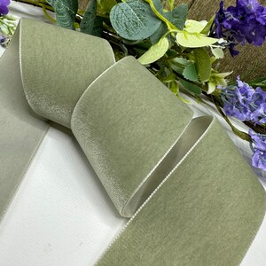 Sage Green Velvet Ribbon for Weddings, Invites, Flowers and Decorations