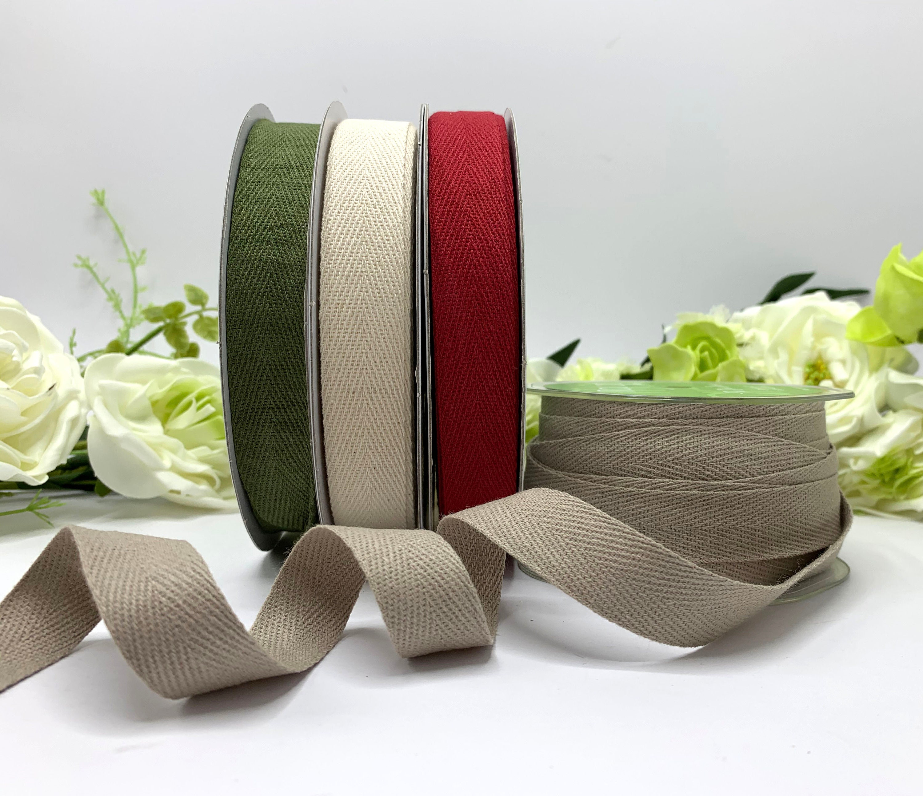 Bande De Tissu Köperband Coton, Motif Arête De Poisson, 11 Yards X 30 Mm, Pour Sacs Et Couture