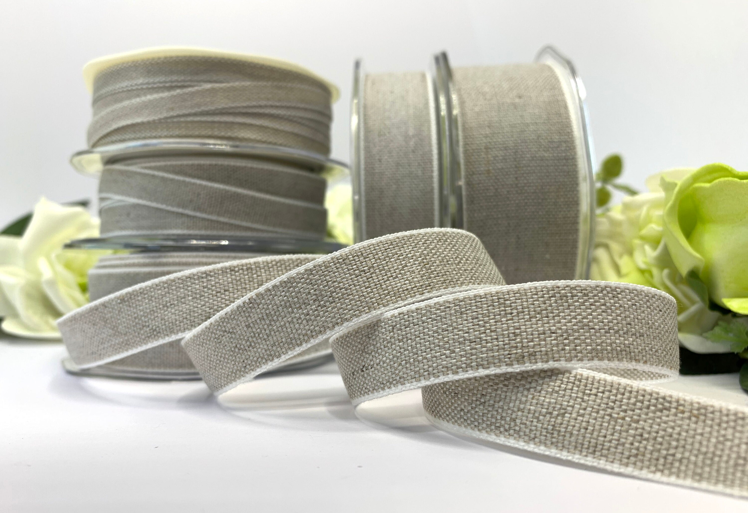 Natural Linen Ribbon, 1m to 20m increments, Rustic Wedding Trim,  7mm…