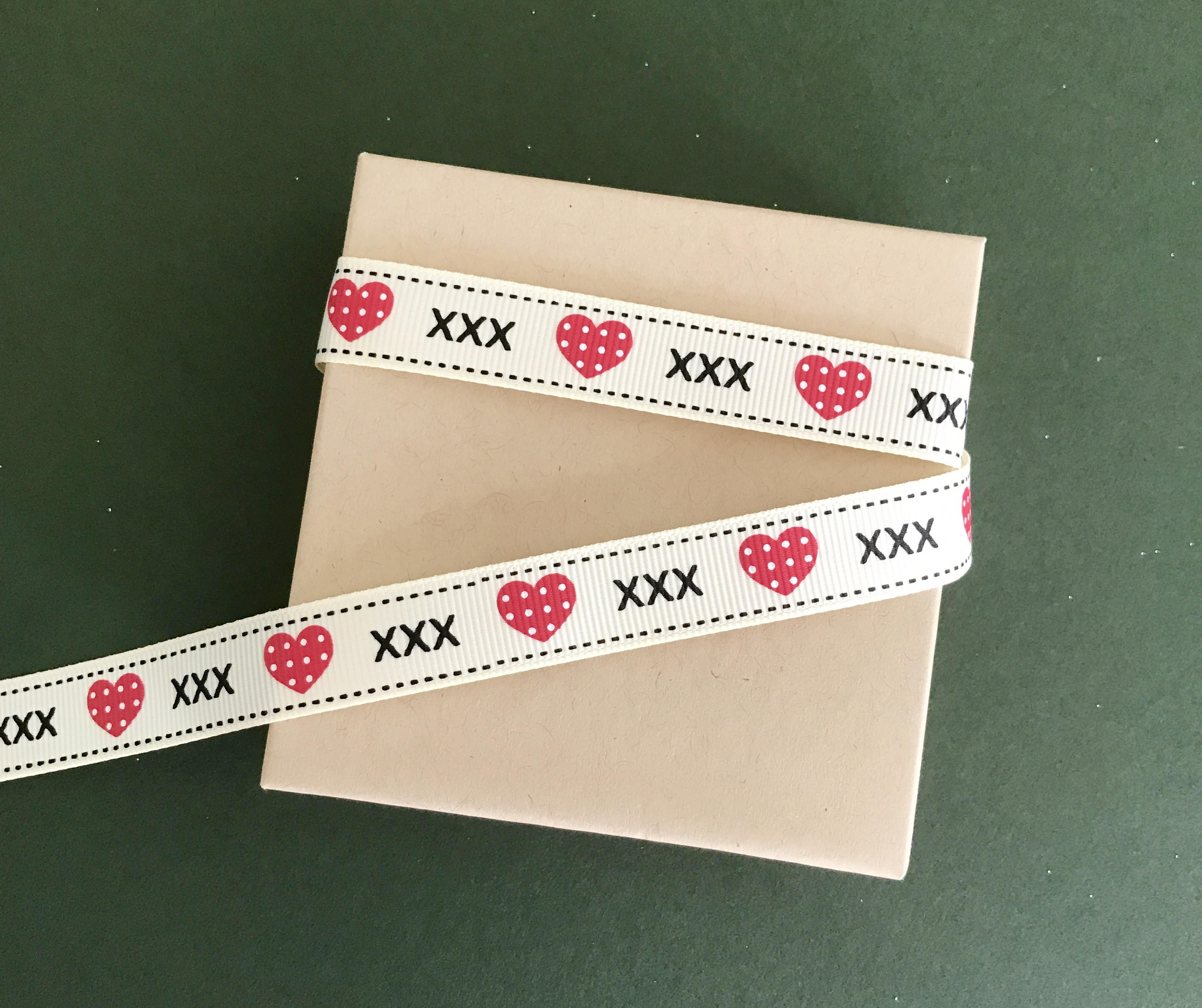 1/" 25mm Grosgrain Ribbon Polka Dot Printed Lace Edge Detailing DIFFERENT COLOURS